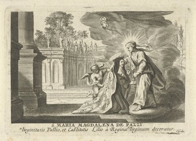 Maria gibt der Hl. Maria Magdalena de Pazzi einen Lilienzweig von Cornelis Galle (I)