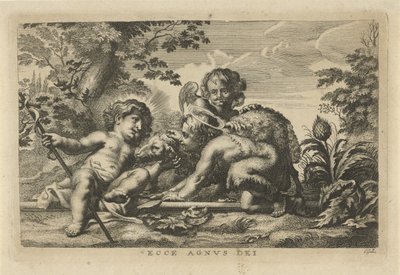Johannes der Täufer und das Christuskind mit Lamm und Engel von Cornelis Galle (II)