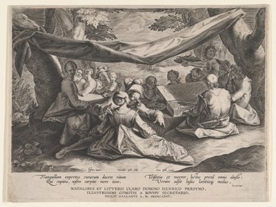 Musikalische Gesellschaft im Freien von Cornelis Galle I