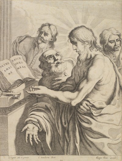 Christus übergibt Petrus die Schlüssel von Cornelis I Danckerts