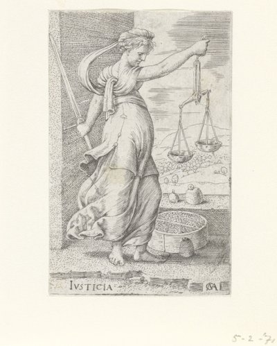 Gerechtigkeit (Die Tugenden) von Cornelis Massijs