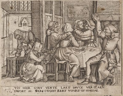 Zwei Liebespaare in einem Gasthaus von Cornelis Massijs