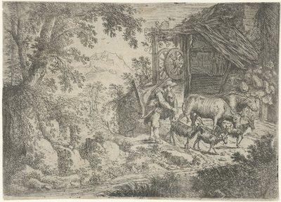 Hirte mit Ziegen und Kühen von Cornelis Matthieu