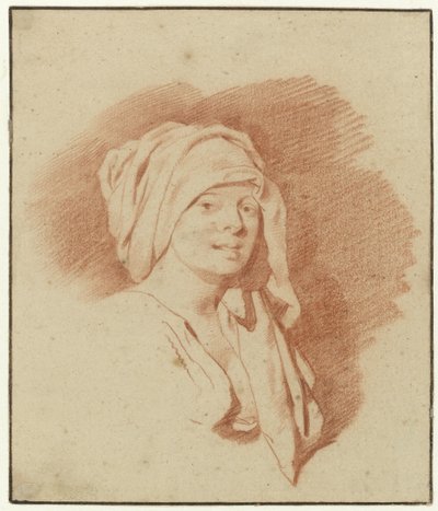 Studie einer Frau, Büste, mit Kopfbedeckung, nach rechts gewandt von Cornelis Pietersz. Bega