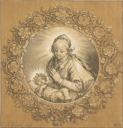 Maria mit Christuskind von Cornelis Ploos van Amstel (signed by artist)
