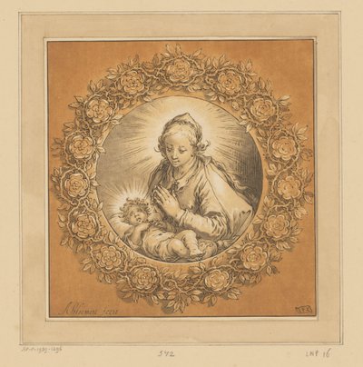 Maria mit Christuskind von Cornelis Ploos van Amstel (signed by artist)