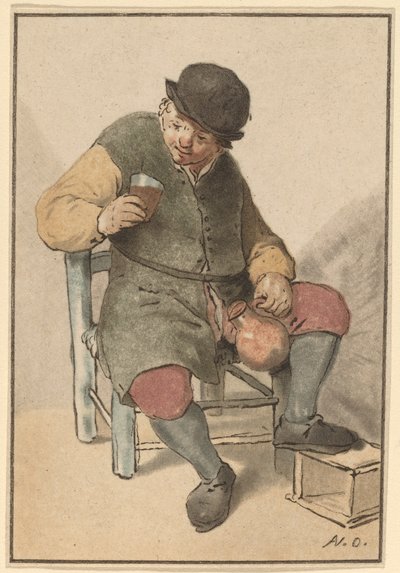 Sitzender Bauer mit Krug, um 1763 von Cornelis Ploos van Amstel