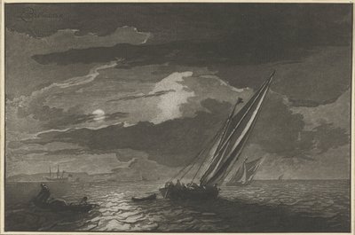 Meeresansicht bei Vollmond von Cornelis Ploos van Amstel