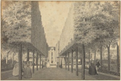 Damen und Herren genießen einen holländischen Garten von Cornelis Pronk