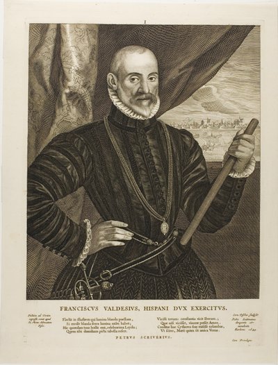 Francisco Valdes, spanischer Kommandant, Platte 1 aus Quatuor Personae von Cornelis Visscher