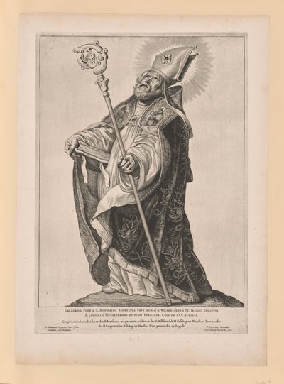 Der heilige Willebrord, aus Heilige des Nordens und Südens der Niederlande von Cornelis Visscher