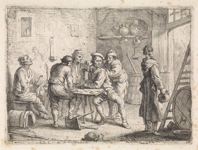 Frau verlässt eine Herberge von Cornelis de Wael