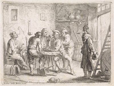 Frau verlässt ein Wirtshaus von Cornelis de Wael