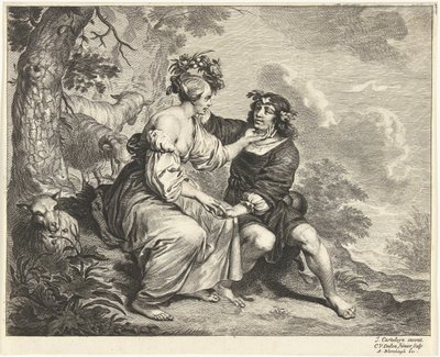 Hirte und Hirtin in Landschaft von Cornelis van Dalen (II)