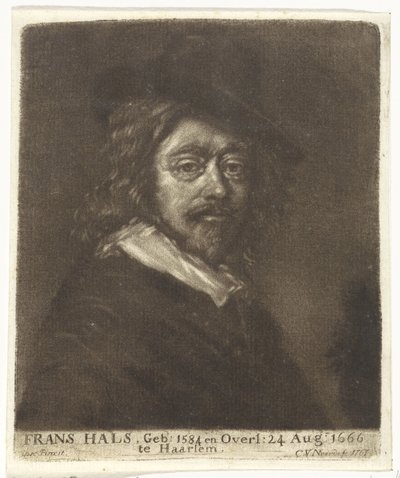 Porträt von Frans Hals mit einem Hut von Cornelis van Noorde (attributed to workshop of)