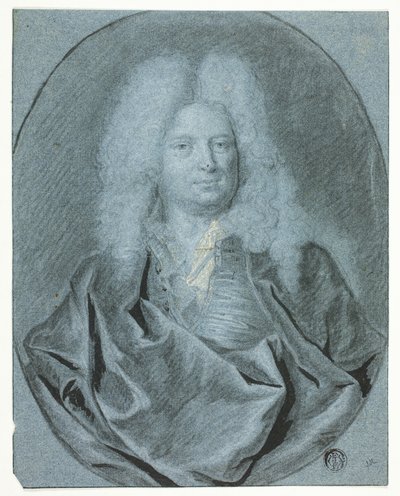 Porträtbüste eines Mannes in weißer Perücke von Cornelis van Poelenburgh
