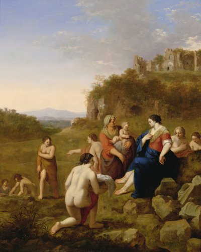 Das Auffinden des Moses von Cornelis van Poelenburgh or Poelenburch
