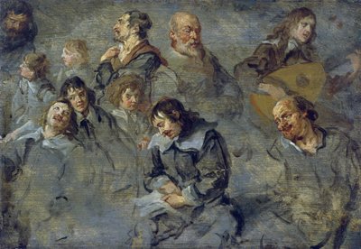 Studien männlicher Köpfe, von Cornelis Schut von Cornelius I Schut