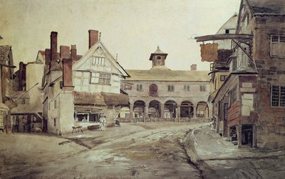 Marktplatz, Hereford, 1803 von Cornelius Varley