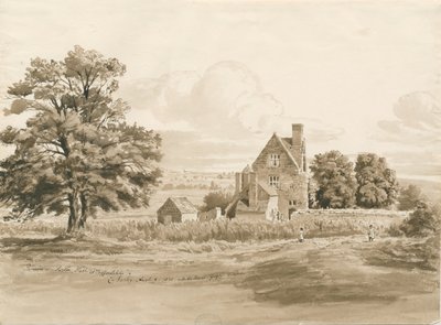 Tettenhall - Perton Hall: Sepia-Waschzeichnung, 9. Aug 1820 von Cornelius Varley