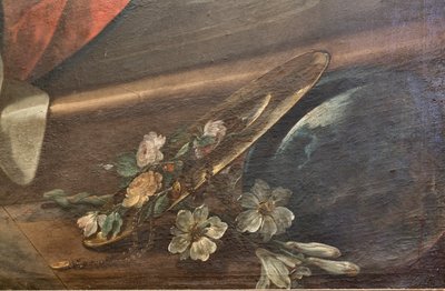 Kirche des SS Salvatore, Innenraum, Altar des Rosenkranzes, Unsere Liebe Frau des Rosenkranzes, Leinwand von Corrado Giaquinto (1703-1766), Detail, Poggiardo, Lecce, Apulien von Corrado Giaquinto