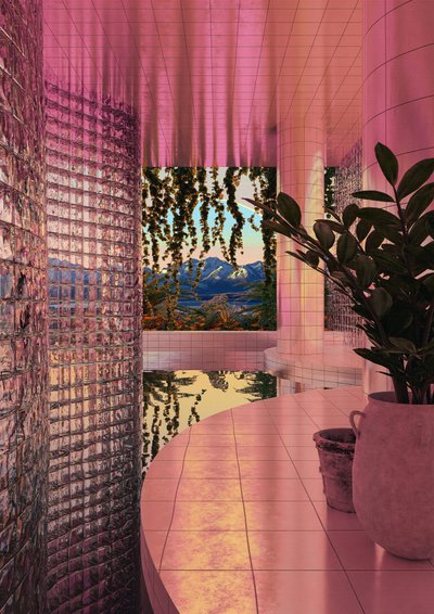 Moderner rosa Poolblick von CosmoZach