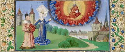 Philosophie unterweist Boethius über die Rolle Gottes, ca. 1465 von Coëtivy Master