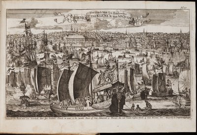 Arkhangelsk aus: Historisch Verhael, of Beschryving van de Voyagie, 1677 von Coyet