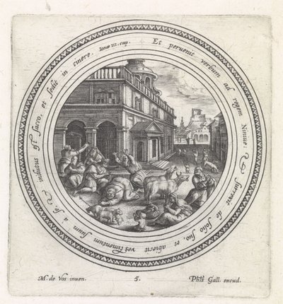 Der König von Ninive tut Buße von Crispijn van de Passe (I)