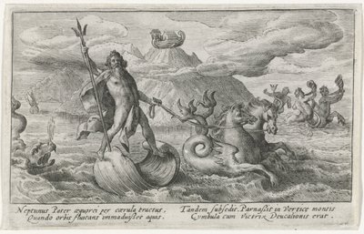 Neptun beruhigt die Wellen (Metamorphosen von Ovidius) von Crispijn van de Passe (I)