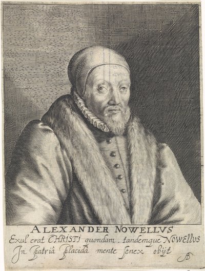 Porträt von Alexander Nowell von Crispijn van de Passe (I)