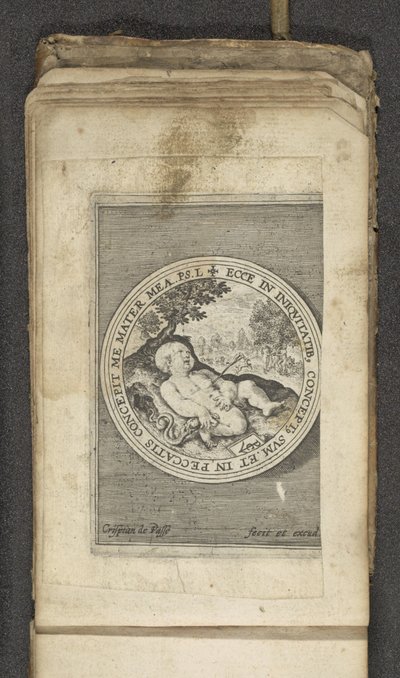 Putto mit durchbohrtem Herz von Crispijn van de Passe (I)