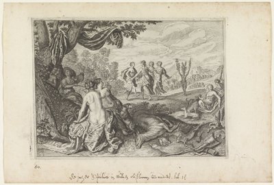 Apulus verwandelt sich in einen Olivenbaum, Metamorphosen von Ovid (Serientitel) von Crispijn van de Passe (II) (workshop of)