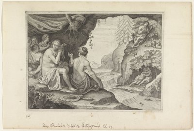 Polyphemus und Acis lieben Galatea (Metamorphosen von Ovid, Serientitel) von Crispijn van de Passe (II)