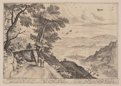 Weite Landschaft mit Kutscher von Crispijn van de Passe I