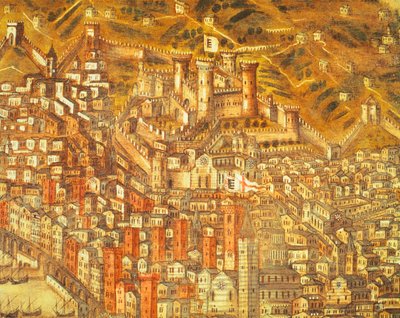 Ansicht von Genua und seiner Burg (Detail) 1597 von Cristoforo de Grassi
