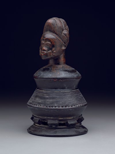 Salbentopf mit Effigiedeckel, frühes bis mittleres 20. Jahrhundert (Holz) von Culture Baule