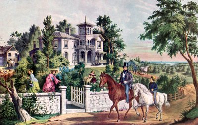 Amerikanisches Landleben, Maienmorgen, 1855 von Currier and Ives