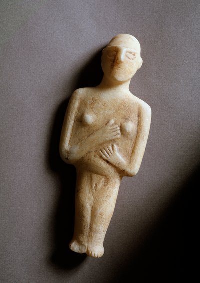 Weibliches Idol, schematische Figur, weißer Marmor, 3200-2000 v. Chr. von Cycladic Cycladic