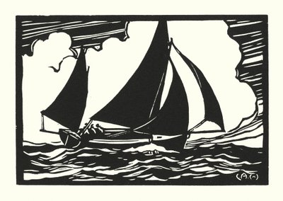 Fischerboote und Lastkähne: Falmouth Quay Punt von Cyril A. Wilkinson
