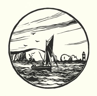 Fischerboote und Lastkähne: Itchen Fähre Boot (Holzschnitt) von Cyril A. Wilkinson