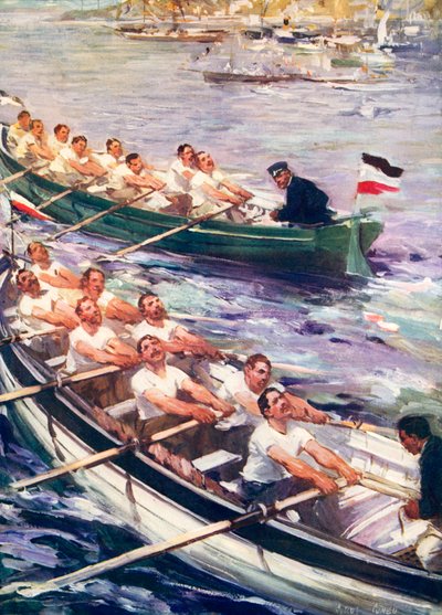 Ruderwettkampf zwischen Briten und Deutschen von Cyrus Cuneo