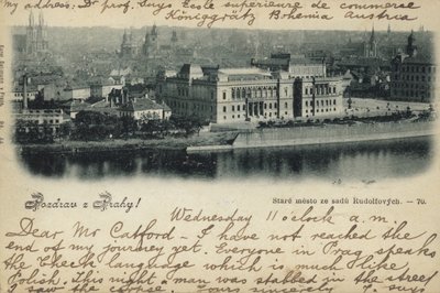 Postkarte mit einer Gesamtansicht von Prag von Czech Photographer