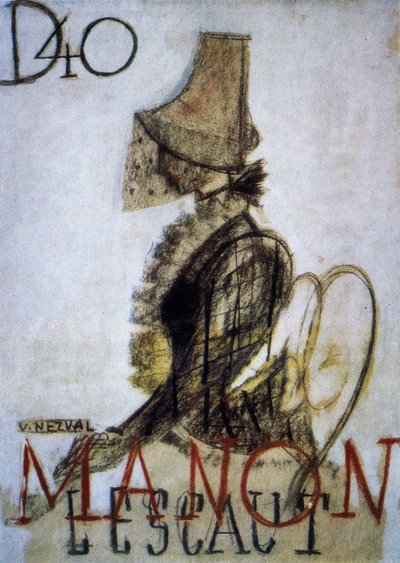 Plakat für die Premiere der Oper Manon Lescaut von Czech School