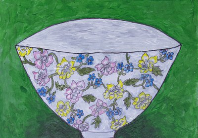 Bunte Blumenschale von Dale Hefer & Family