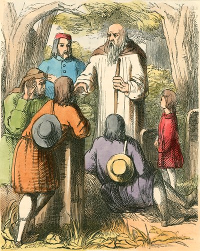 Dick Whittington hört den Dorfbewohnern zu von Dalziel Brothers