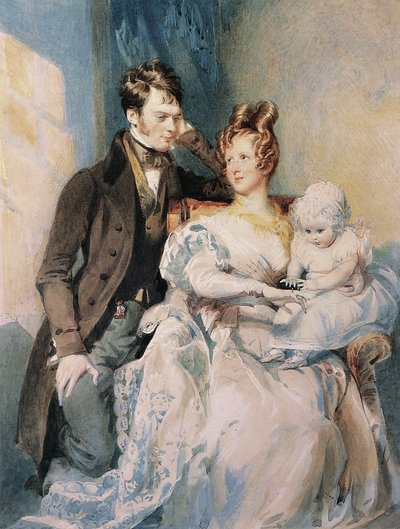 Porträt von Herrn und Frau MacGregor mit ihrem Kind von Daniel Maclise