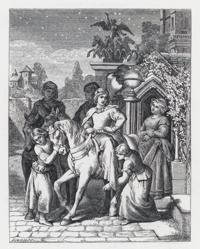 Illustration zu Tennysons Gedicht, Die Prinzessin von Daniel (after) Maclise