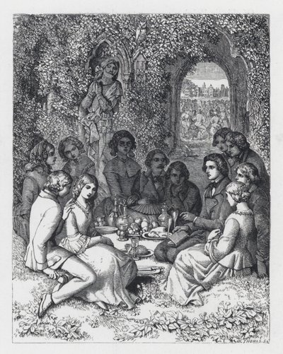 Illustration zu Tennysons Gedicht, Die Prinzessin von Daniel (after) Maclise