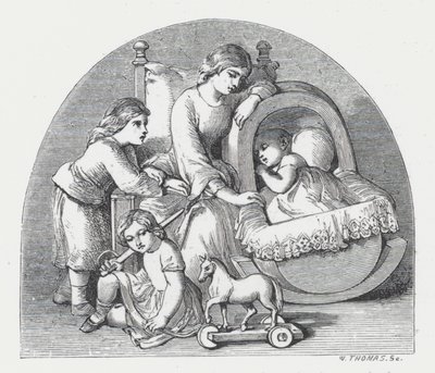Illustration zu Tennysons Gedicht, Die Prinzessin (Gravur) von Daniel (after) Maclise